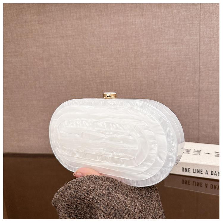 Summer Dinner Bag Retro Splicing Bag Trendy Acrylic Bag Shoulder Chain Bag Bag