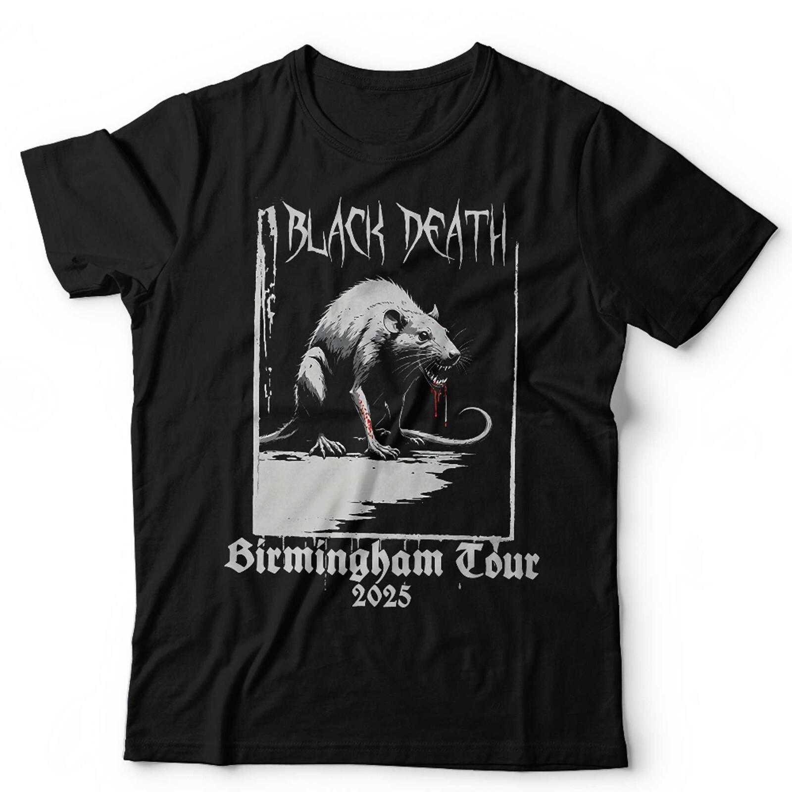 BD Birmingham Tour Unisex and Tshirt Bin Strike 2025 Black Death Rat Gothic L