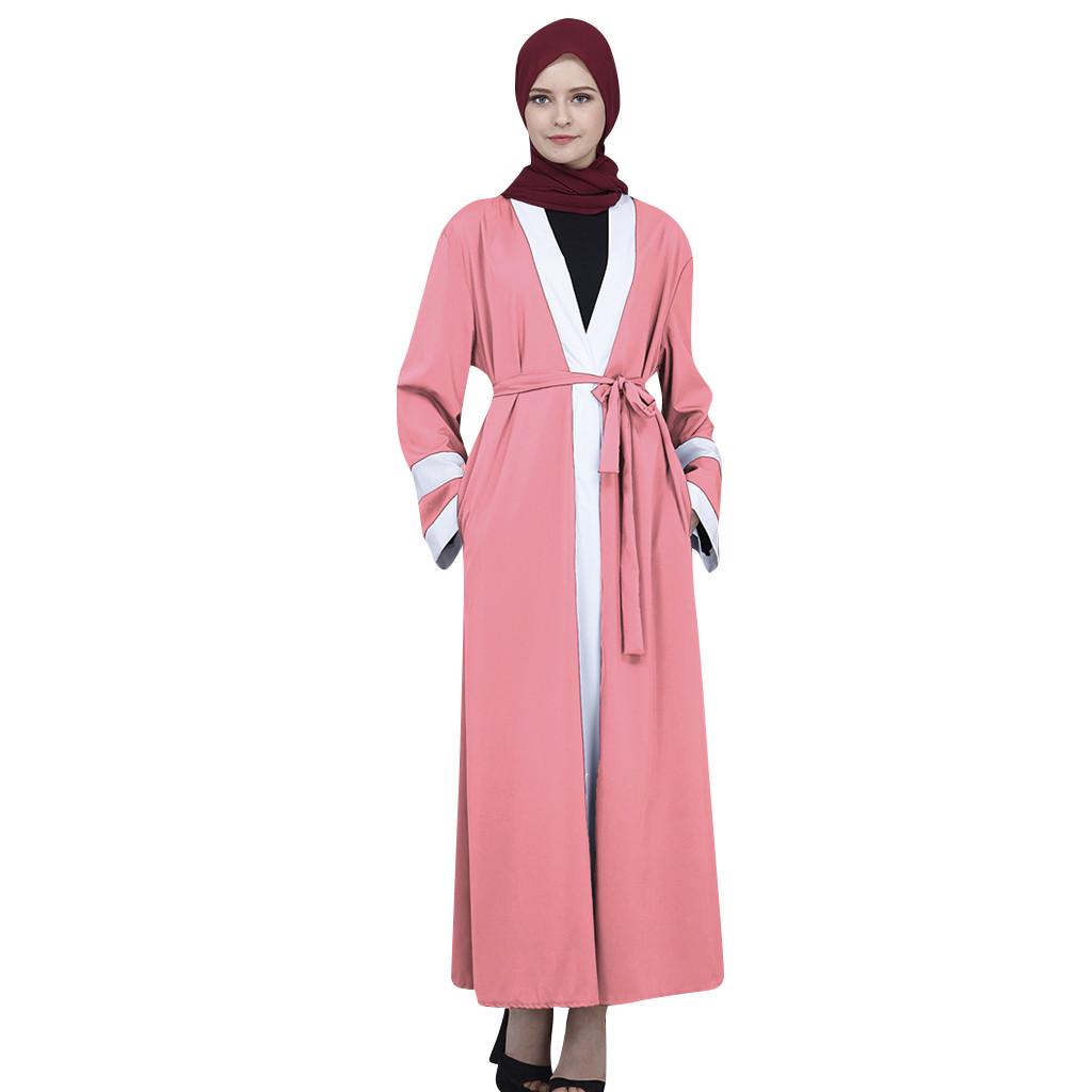 TUDUZ Muslim Robe Women Dubai Style Open Front Kaftan Abaya Muslim Jilbab Cardigan Maxi Dress