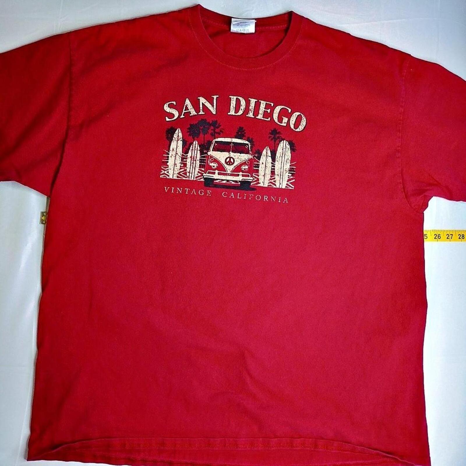 

San Diego surf shop Red cotton t-shirt in a size XXL S разноцветный