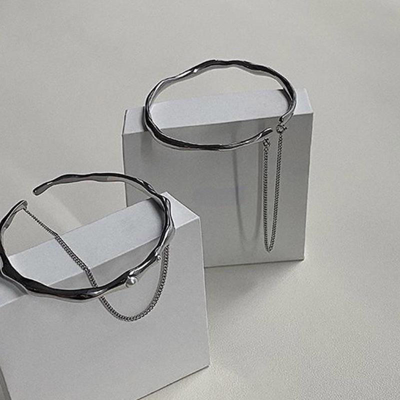 Upper Arm Cuff Pearl-Metal Chain Tassel Arm Bracelet Upper Arm Open Bangle Bracelet Arm-Band Jewelry for Women Girls