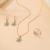 Set di Gioielli Minimalista Stella Marina Collana Orecchini Anello 3 Pezzi Elegante Ciondolo Choker Orecchini a Bottone Fascia Regalo Versatile per Donne