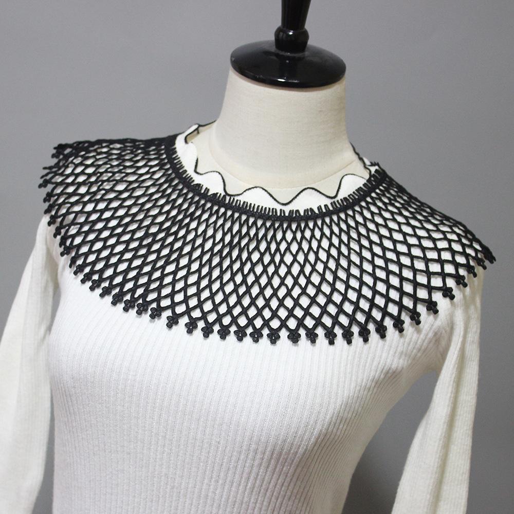 Stage Photo Girl Literary Style Fake Collar Necklace Small Ralph Collar Wooden Ear Clown Collar