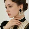 Hong Kong Style Rendering Geometric Square Personalized Earrings Feeling Dripping Earrings Versatile Earrings