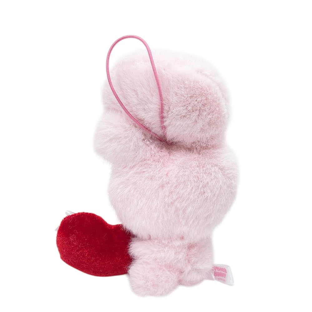Esther Bunny Ribbon Heart Mascot Plush Toy, Cute, Official SNS Merchandise, Approx. 15cm (Lavender Bunny)