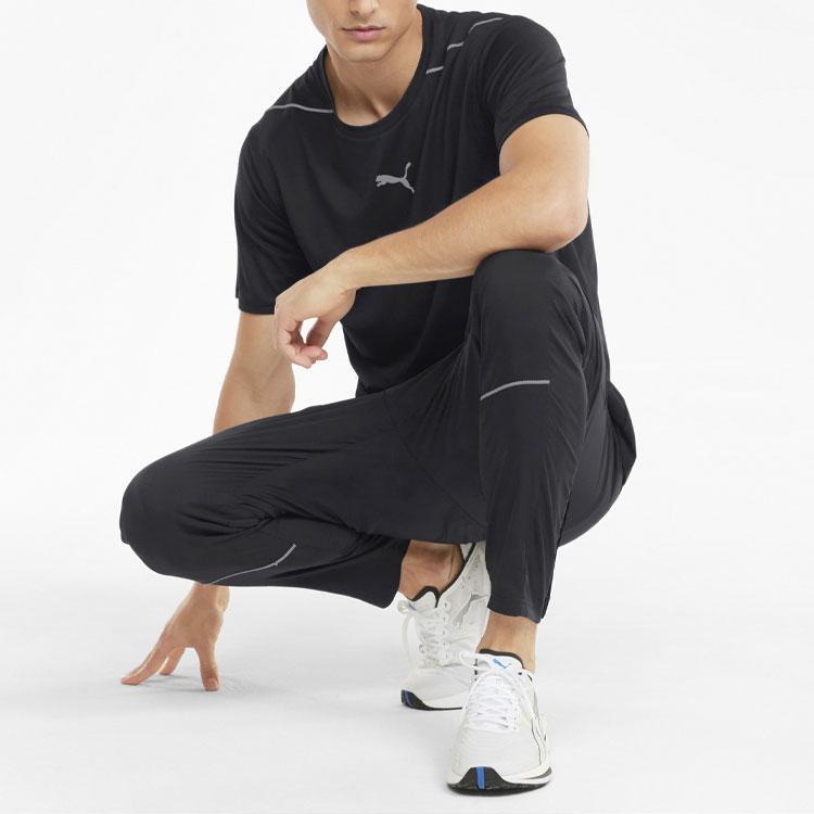 Puma Outdoor Running Round Neck Short Sleeve T-Shirt Men Tops Black 520851-01