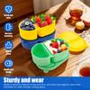 4 Pcs Snack Container Silicone Double Compartment Sauce Container with Lid Collapsible Food Storage Containers Kitchen Accessory