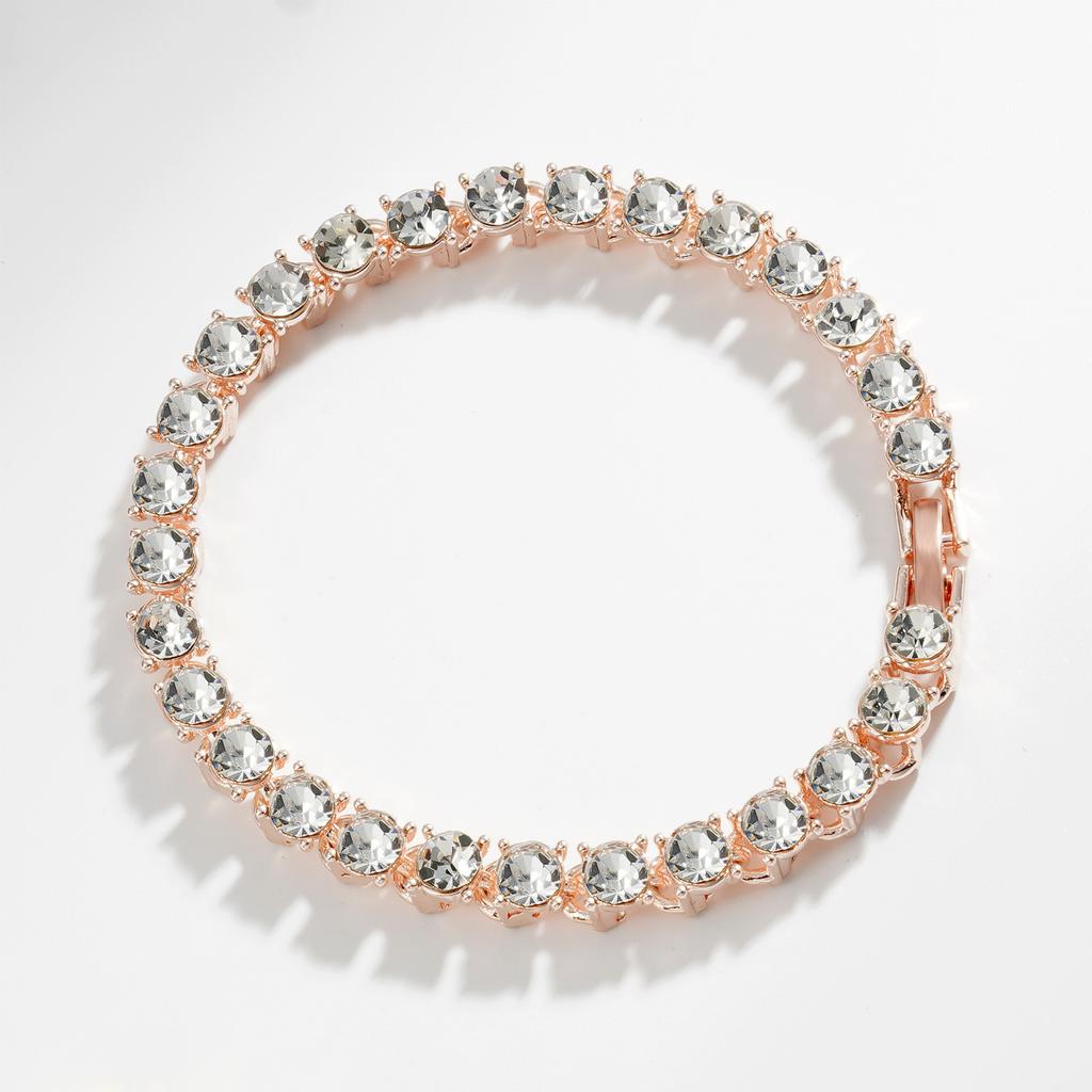New temperament simple round full diamond tennis chain hip hop hand jewelry spot