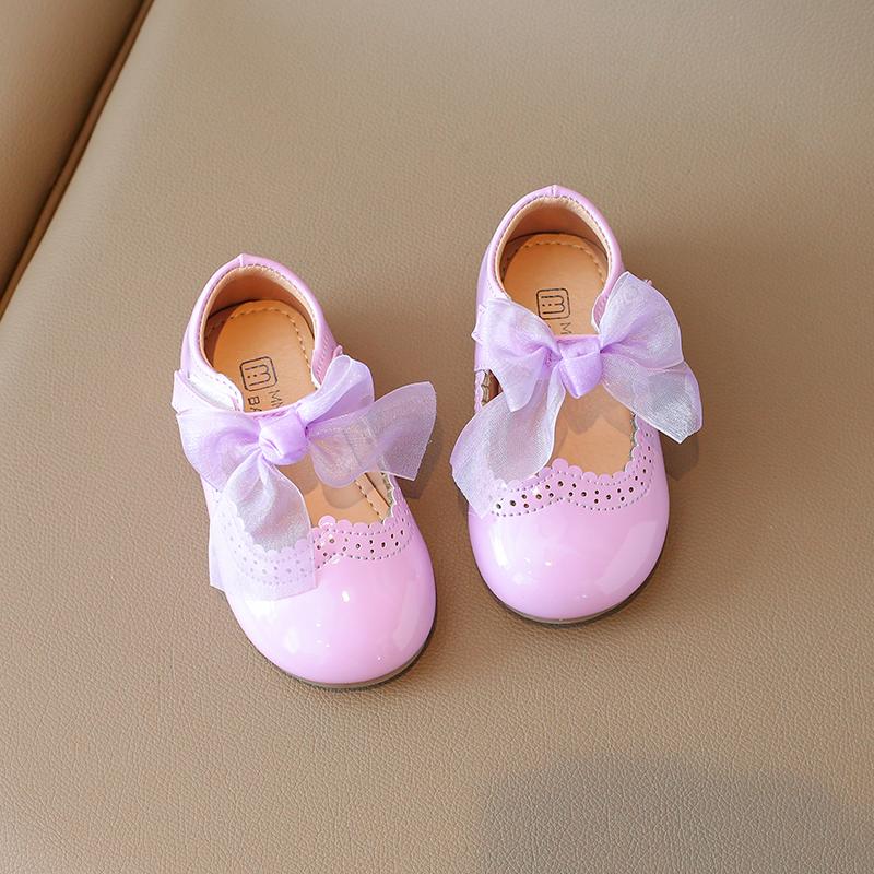 

Girl s Mary Janes Colorful Patent Leather Shallow Solid Color Kids Princess Shoes Autumn Lovely Ribbon Toddler Children shoe 30