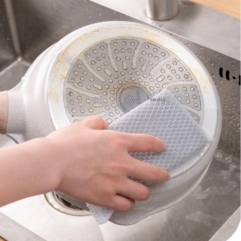 5/10 Pcs Dish Sponge Non Stick Scouring Pad Cleaning Supplies Resilient Net Foaming Easily For Pan Bowl Sponges Scouring