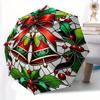 1pc Christmas Bells Pattern Automatic Opening/Closing Folding Umbrella with 62 Ribs, Plastic Handle, Windproof Portable Sunshade Umbrella Y250726102