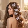 50Pcs Double-layer Chiffon Butterfly Embroidered Patches  Bridal Hair Accessories