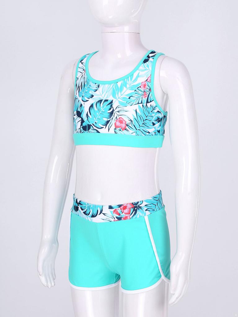 4 ΤΕΜ Παιδικά Σετ Κοριτσίστικα Μαγιό Μπροστινά Εξωτερικά Ενδύματα με Φερμουάρ με Αμάνικο Μπλουζάκι Πίσω και Σορτσάκι Σορτς για κολύμπι Be