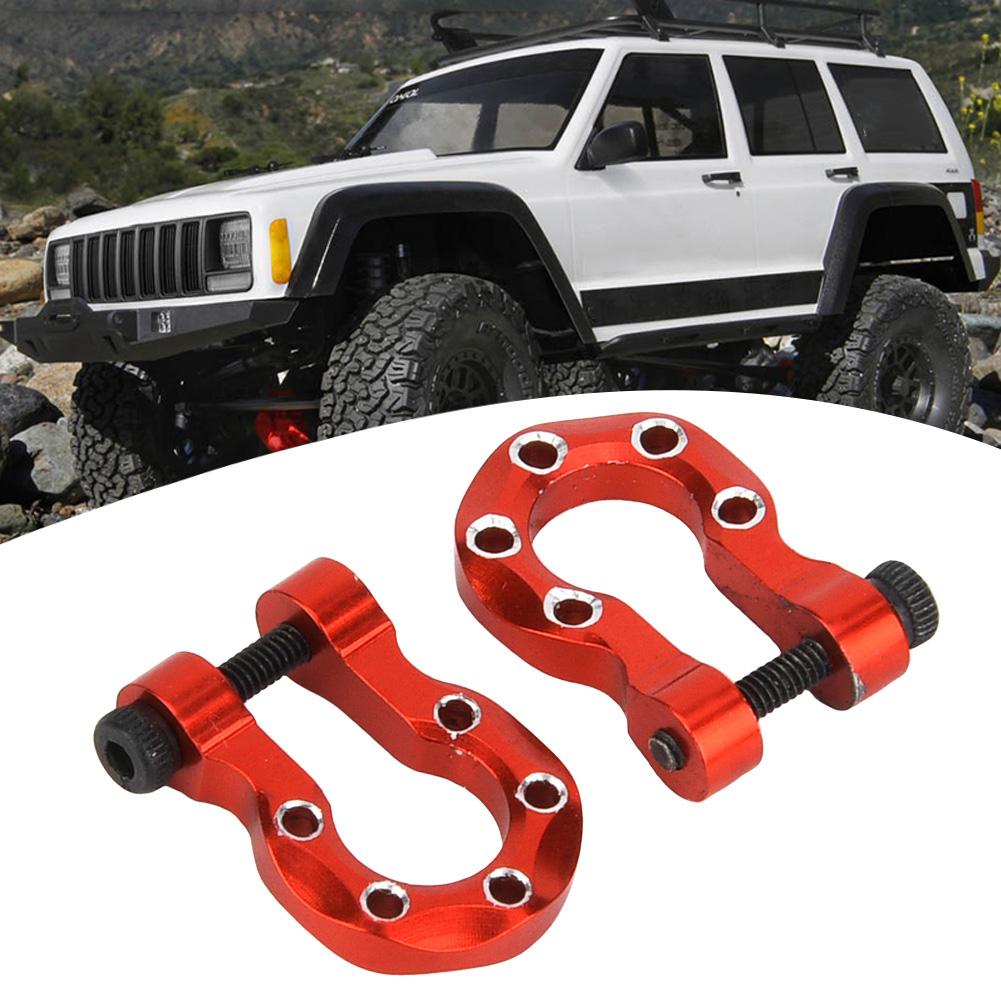 2pcs Metal RC Trailer Hook Decoration Parts Fit for TRAXXAS TRX 4 1 10 RC Crawler(Red)