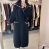 Casaco Cardigan de Malha com Capuz Oversized Feminino Longo Aconchegante Estilo College Jaqueta Suéter Inverno