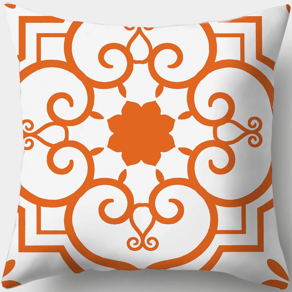 Home Decor Stylish Blue and White Patterned Pillow Covers Pattern Cushion Cover Suitable for Sofa Bedroom Car Pillow Cover