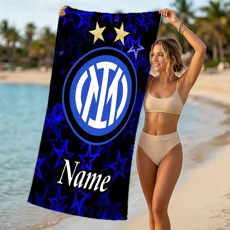 Customizable Personalized Beach Towels Inter Milan Themed designs.Suitable for the Beach, Yoga, Sports;ideal As Beach Accessories