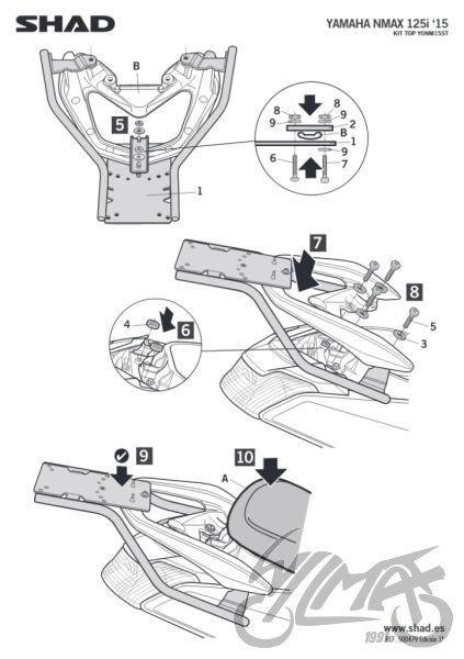 Shad Top Case Rack for Yamaha FZS 600 SH Fazer, FZS 600 H Fazer, FZS 600 N Fazer, FZS 600 SN Fazer, FZS 600 N Fazer,