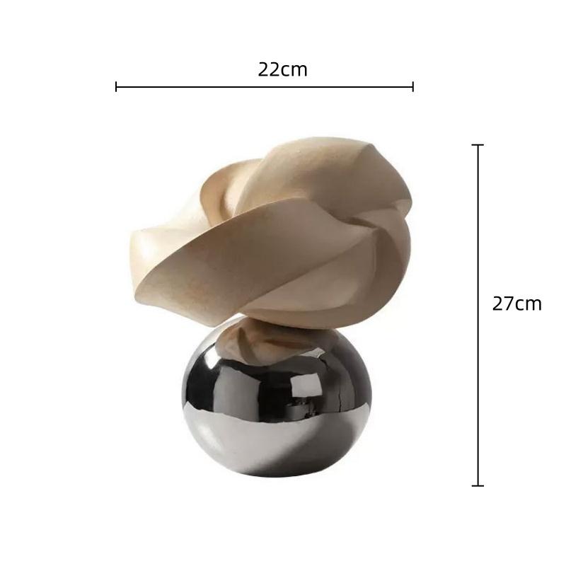 Resin Handicrafts Abstract Geometric Knot Silver Ball Winding Twist Decorative Figurines Home Decoration Accessories