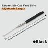 Retractable Cat Wand Pole Stainless Steel Interactive DIY Cat Exercise Stick Adjustable Length with Hanging Loop