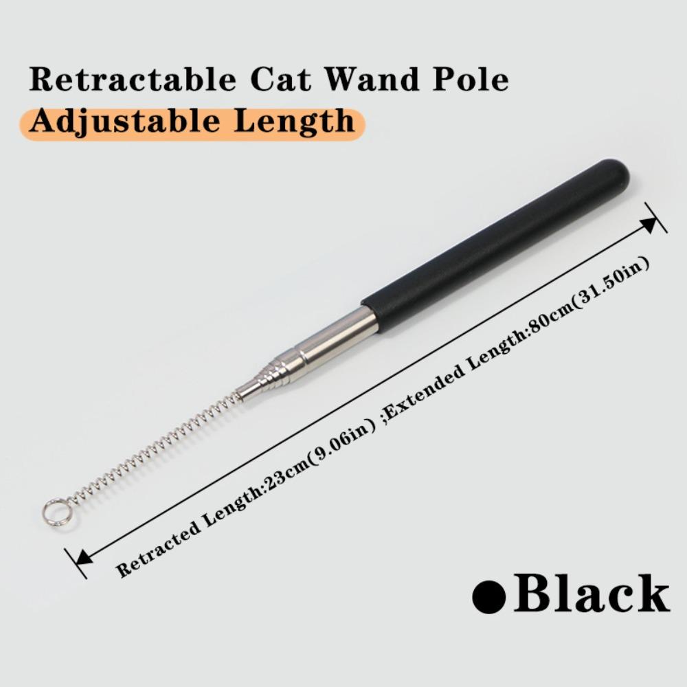 

Retractable Cat Wand Pole Interactive with Hanging Loop DIY Cat Exercise Stick Adjustable Length Stainless Steel