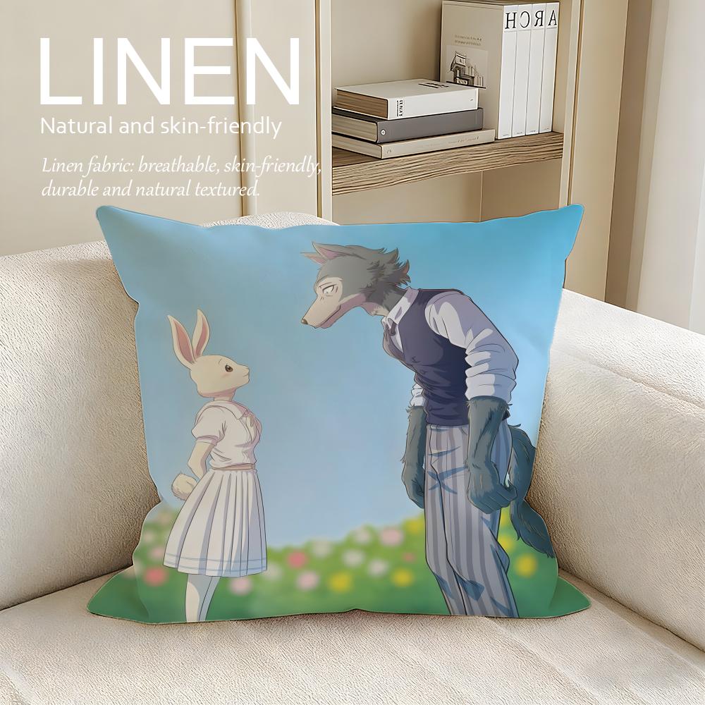 

Anime BEASTARS Cushion Cover Pillowcase Set Pcs x x Breathable Washable Sofa Cushion Cover 30X30cm