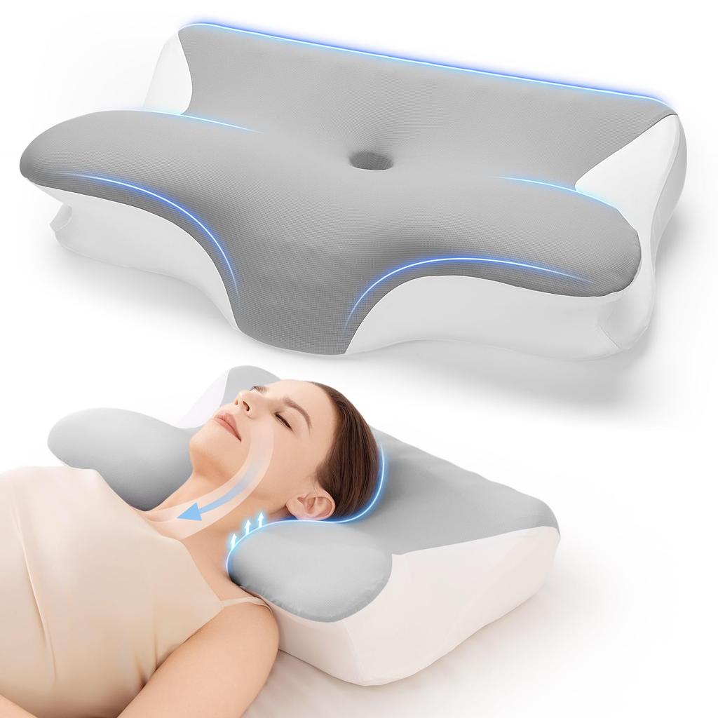 Pursay Neck Adjustable Memory Neck Ergonomic Neck and Excellent Relieves Shoulder and Neck Straight Neck Side Sleeping Suitable for and Back Sleep