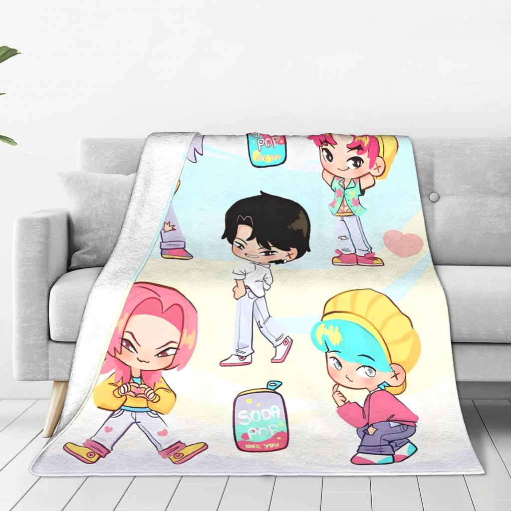 Saja Boys Abby Plush Blankets Girl Kpop Demon Hunter Flannel Throw Blanket For Home Decor Super Warm Design Quality Bedspread