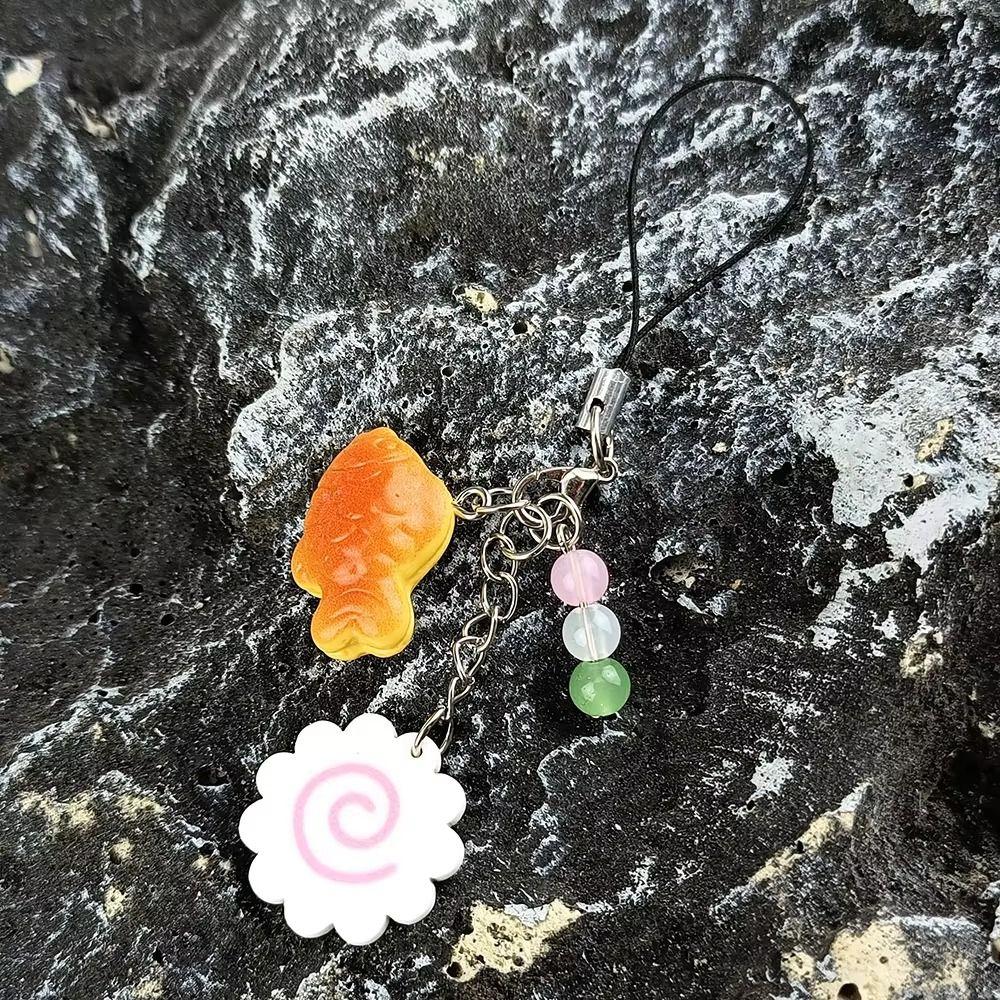 Japanese Food Taiyaki Pendant Street Food Dango Phone Charm Fish Cake Keychain Women Girls