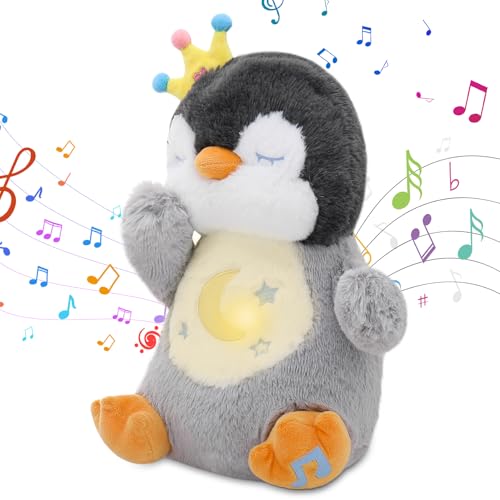 

Плюшевая игрушка Emoin для сна, Игрушка для малыша, Игрушка для индукции сна, Развивающая игрушка с музыкальной шкатулкой, светодиодной подсветкой, музыкой и белым шумом, Дышащая плюшевая игрушка для H