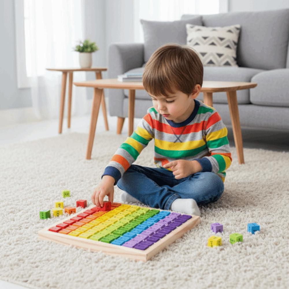 Wooden Multiplication Table Board Interactive Puzzle Learning Toy Math Education Toy  Learning