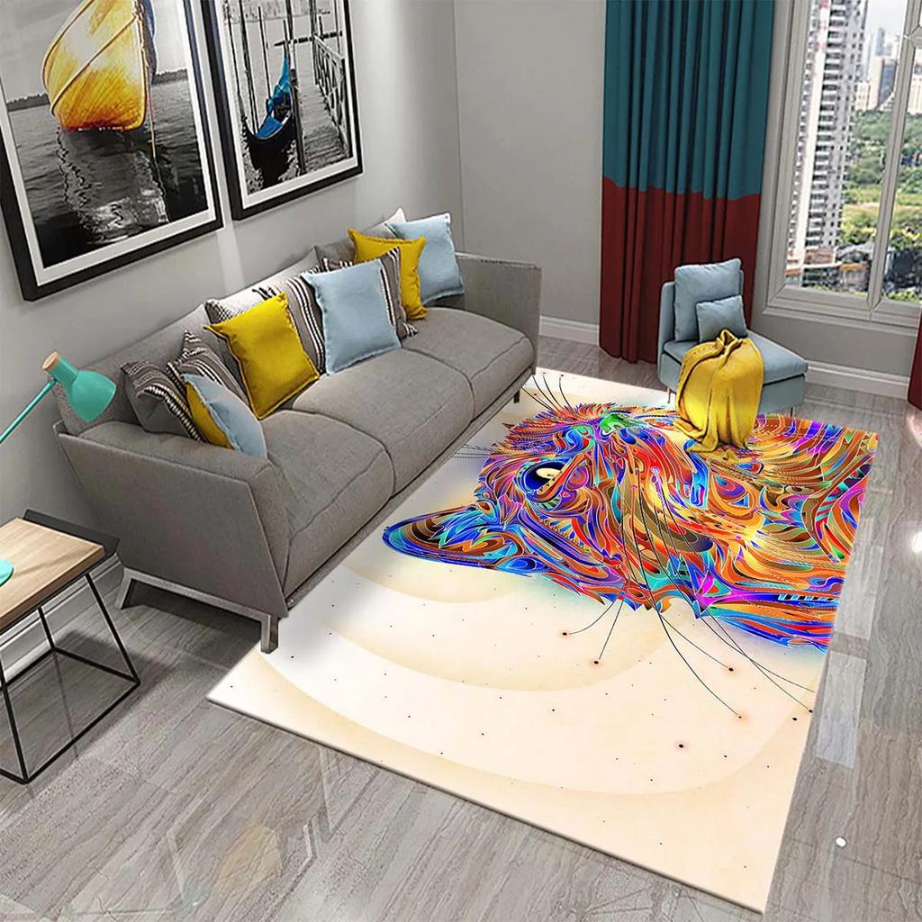 Animal Dog Carpet Abstract Geometric Puppy Rug Pet Wildlife Rugs for Adults Teens Kids Bedroom Living Room Large Area Floor Mat