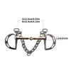 Secure Double Chain Equestrians Bit Stainless Steel Construction for Weatherproofed Horse Training Accessories