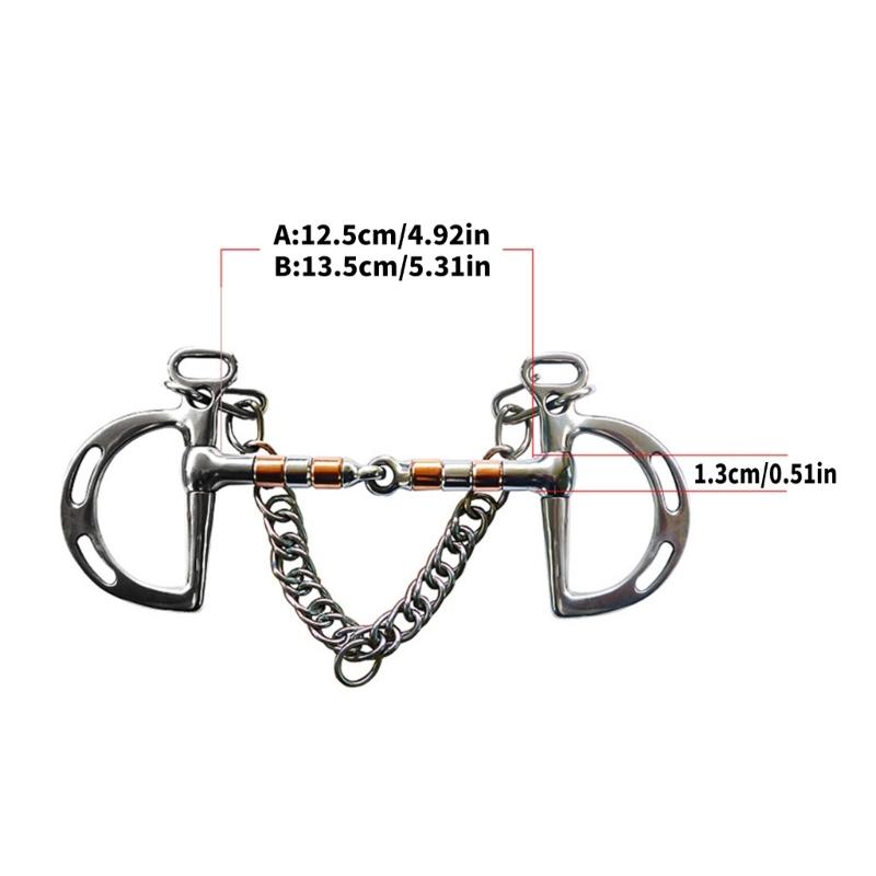 Secure Double Chain Equestrians Bit Stainless Steel Construction for Weatherproofed Horse Training Accessories