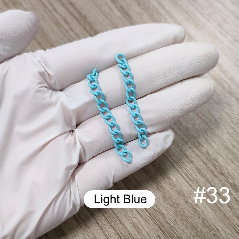 

20-30pcs 5cm Metal Colorful Keychain Extension Chain Tail End Keyring Connector for Toys Dolls Pendants DIY Jewelry Findings 20 PCS світло-синій колір