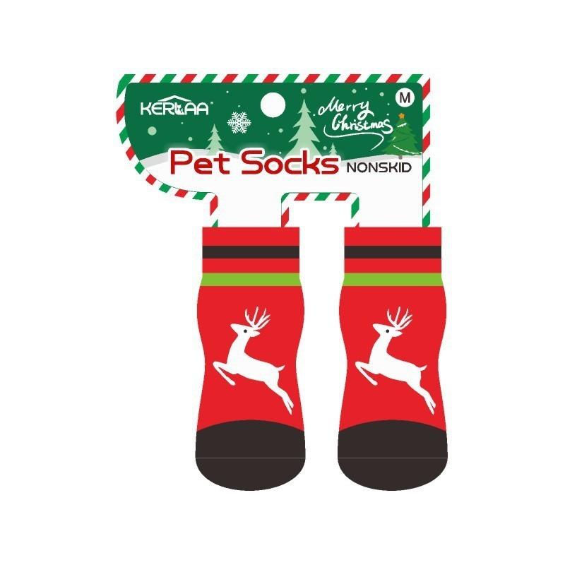 Christmas Dog Socks Elk Snowman Small and Medium Dogs Pet Socks Non-slip Foot Cover Christmas Supplies Pet Products