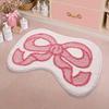 Customizable Modern Cross-Border Bowknot Imitation Cashmere Bath Mat Absorbent Entryway Door Mat Easy-to-Clean Anti-slip Backing