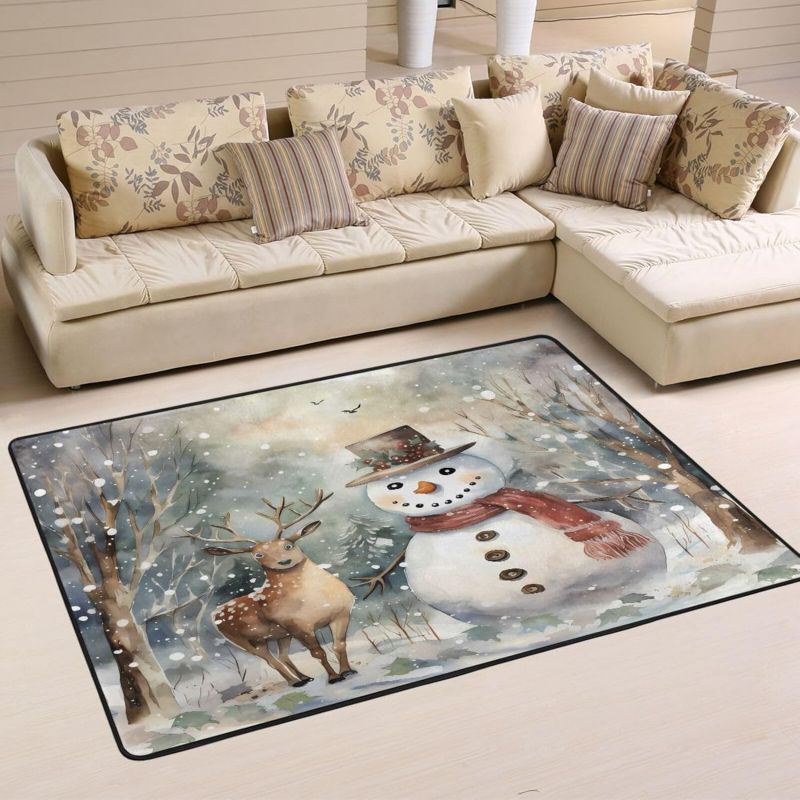 Christmas Carpet for Living Room Home Decoration Large Rugs Santa Claus Kids Room Children Bedroom Bedside Mats New Year Gifts