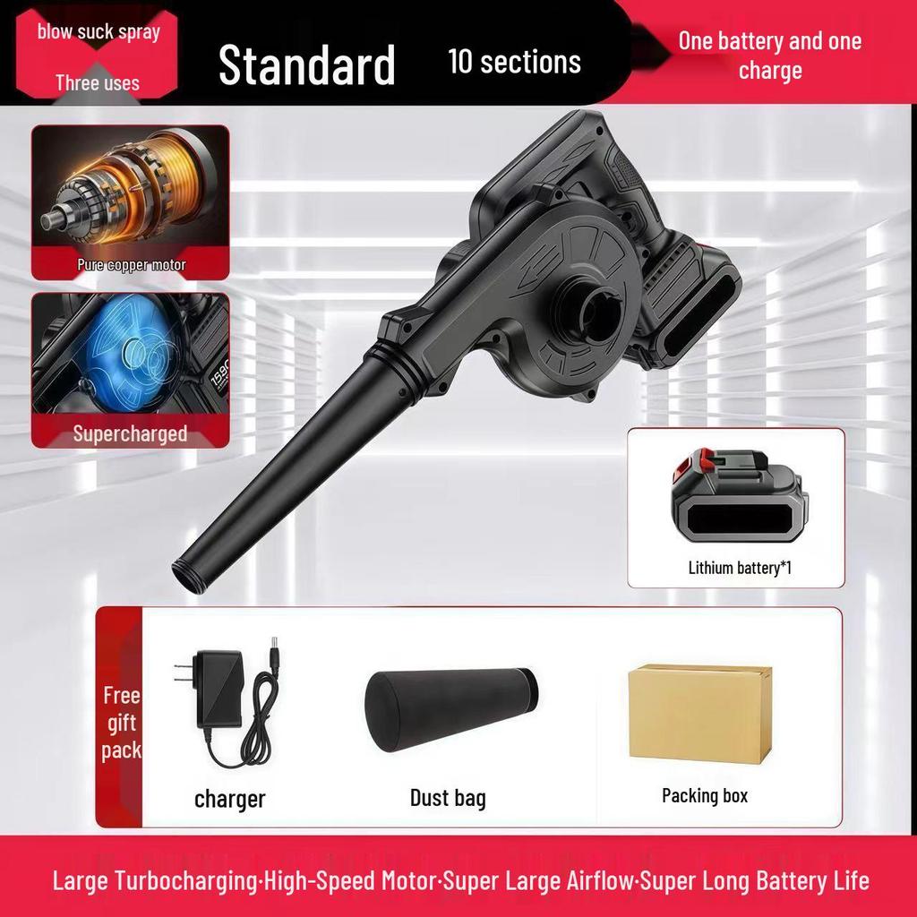 Industrial Lithium Battery Blower: Dust Remover, Vacuum Cleaner, Snow Blower, & Ash Remover with High Air Volume