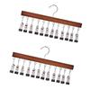 12 Clip Wooden Hat For Caps Scarves And Accessories Sturdy Hanging Storage Solution For Closet Or Door
