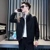 American Men's Color Block Stand Collar Jacket - Trendy Korean Casual Outerwear for Spring and Autumn