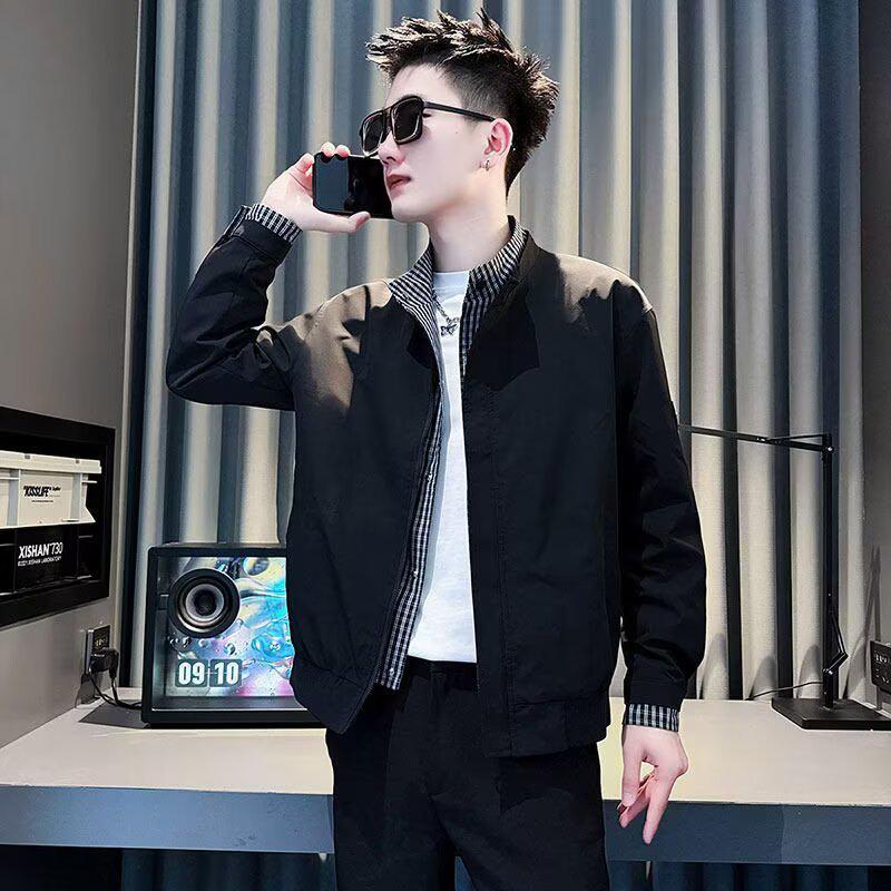 Men s Trendy Two-Piece Patchwork Jacket - New Spring High-End Streetwear M
