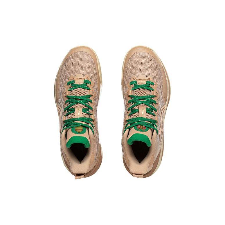 LiNing Blade 3 Christmas Theme Lightweight Breathable Shock Absorption Mid-Top Basketball Shoes Men Sneakers Light-Brown ABAS091-5