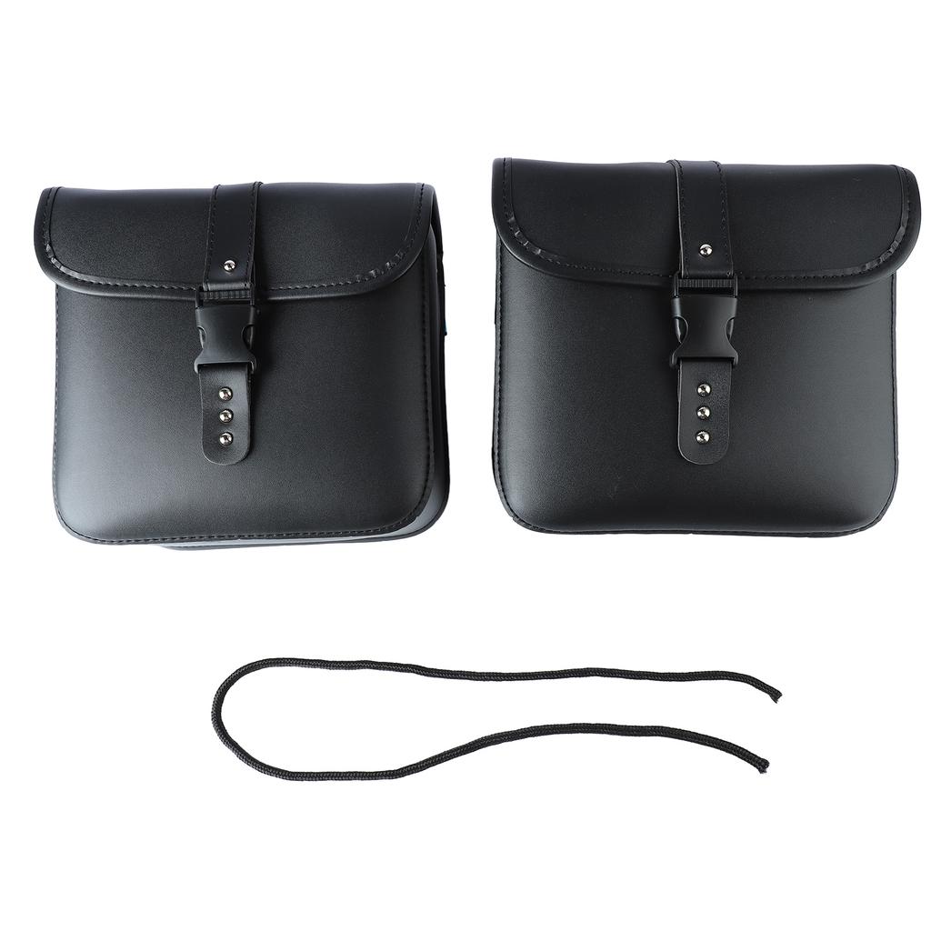 1Pair Motorcycle Saddlebags Waterproof Wear Resistant PU Leather Side Tool Bag for Motorbike