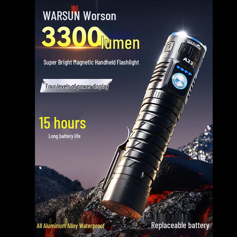 WARSUN Magnetic Rechargeable LED Flashlight