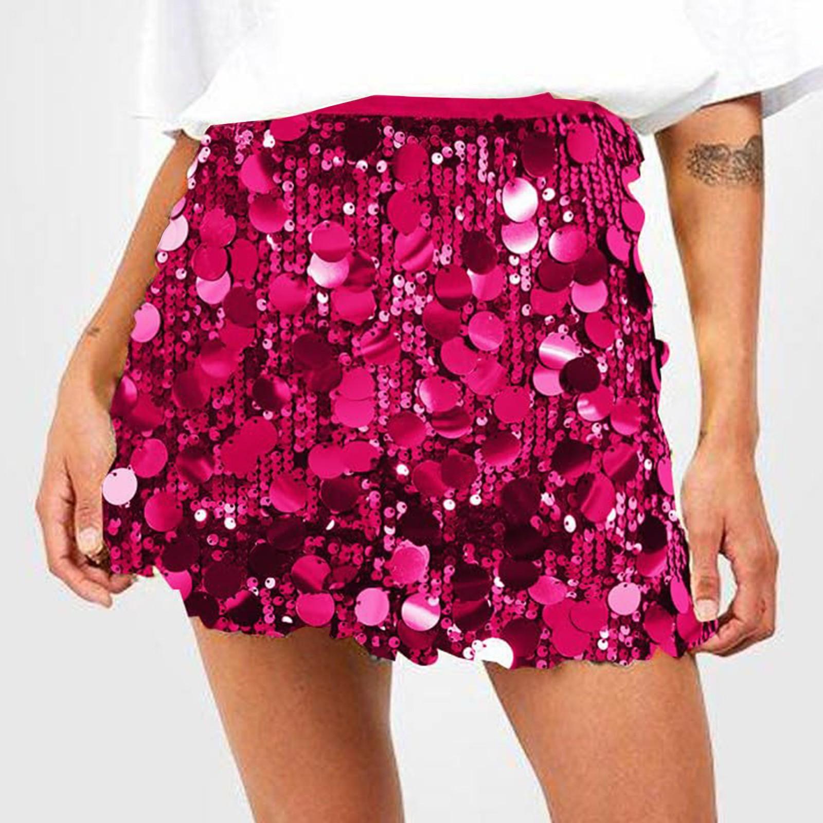 

Женская юбка с высокой талией, сексуальная, расшитая бисером и пайетками, юбка на бедрах, короткая юбка, короткая юбка M