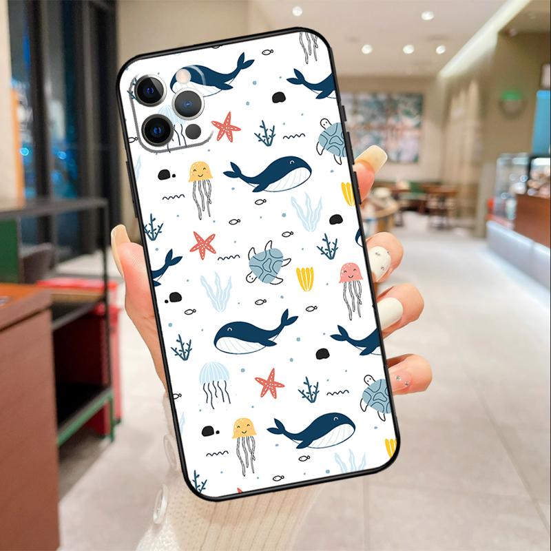 Baby Whale Phone Case For iPhone 17 16 15 14 13 11 12 Pro Max Mini 16 Plus 16e 17 Air Protective Cover