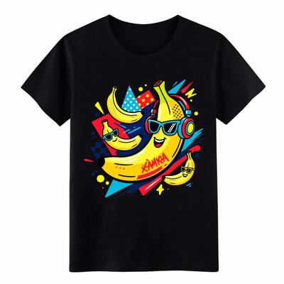 Cool Banana Music Party Graphic T-Shirt, Funny Fruit DJ Headphones Summer Tee
