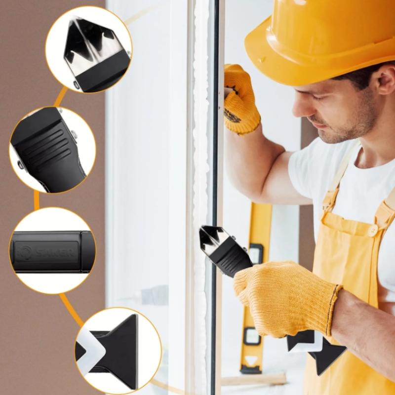 9Pcs Caulk Nozzle Applicator Multi Purpose Tool Kit with Scraper Sealant Remover for Bathroom Kitchen Projects