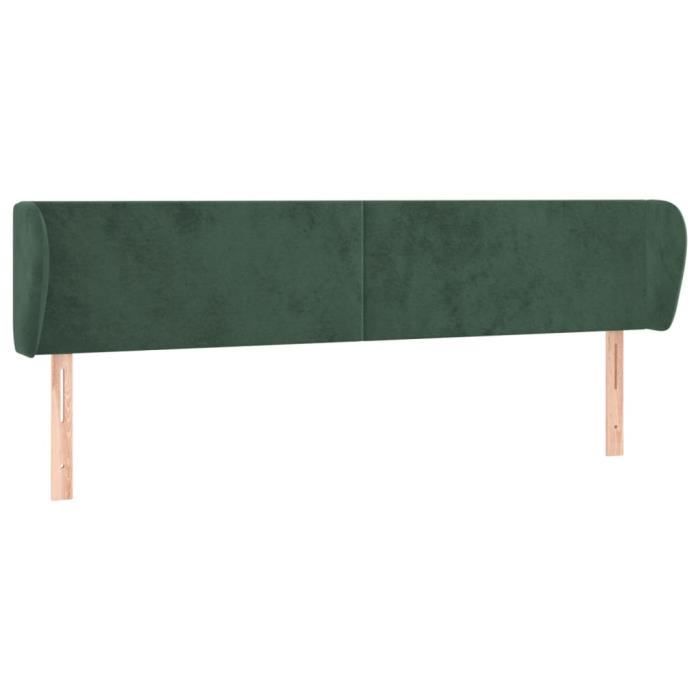 VidaXL Tête de lit avec oreilles Vert foncé 183x23x78-88 cm Velours3116927